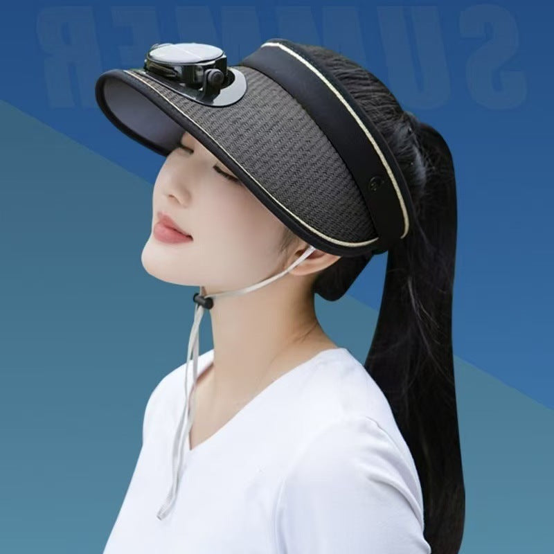 Siopsrl | Adjustable sunshade for with removable solar fan and breathable straw effect Siopsrl