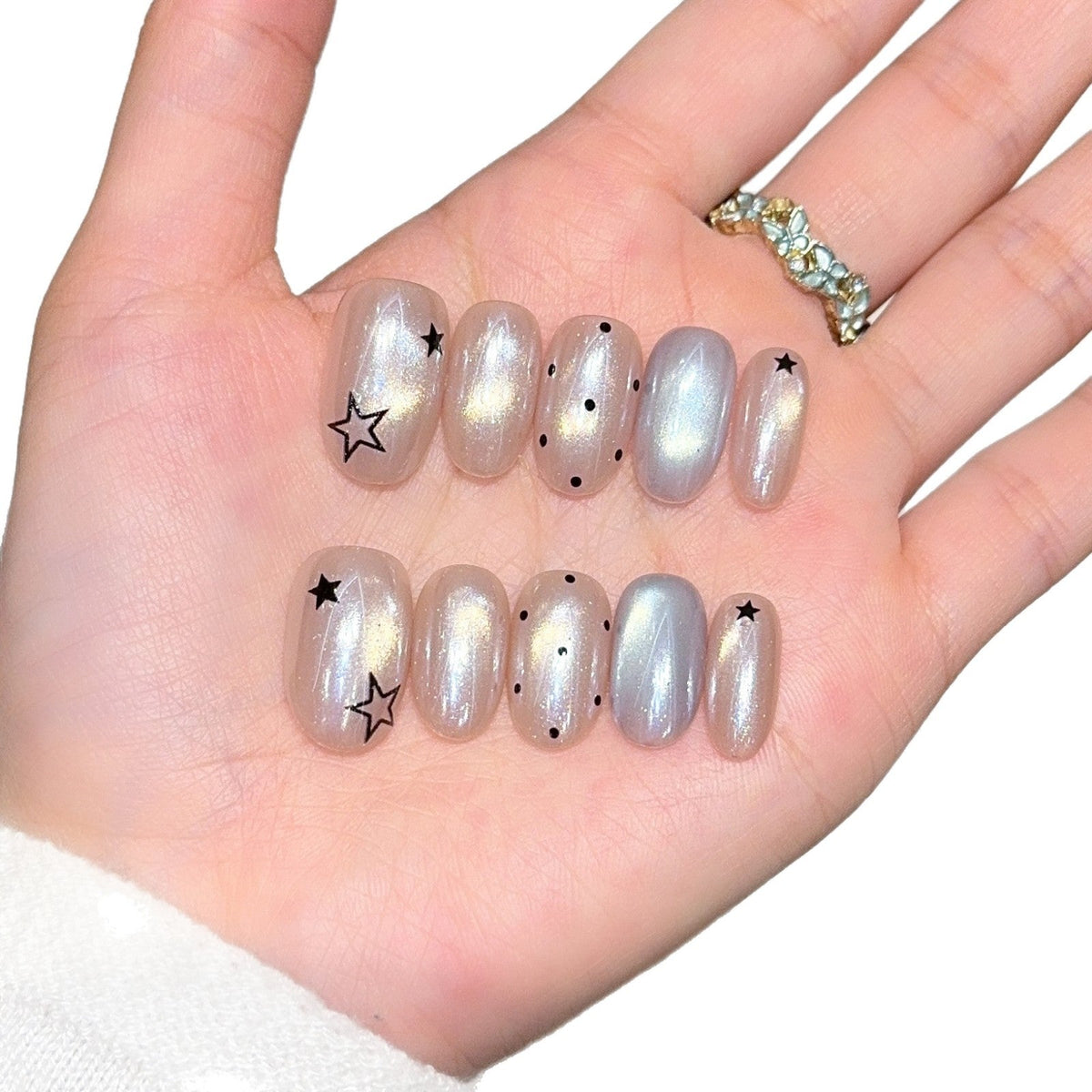 Siopsrl | Artificial nails with creative star designs Siopsrl