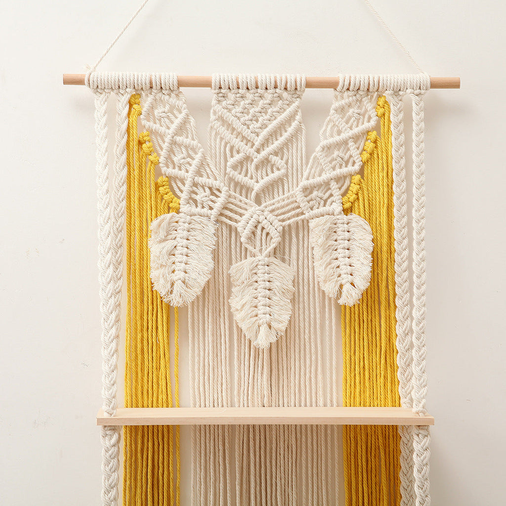 Macramé Wall Decor with Shelving Siopsrl