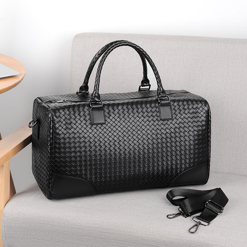 Siopsrl | Woven Leather Travel Duffel Siopsrl