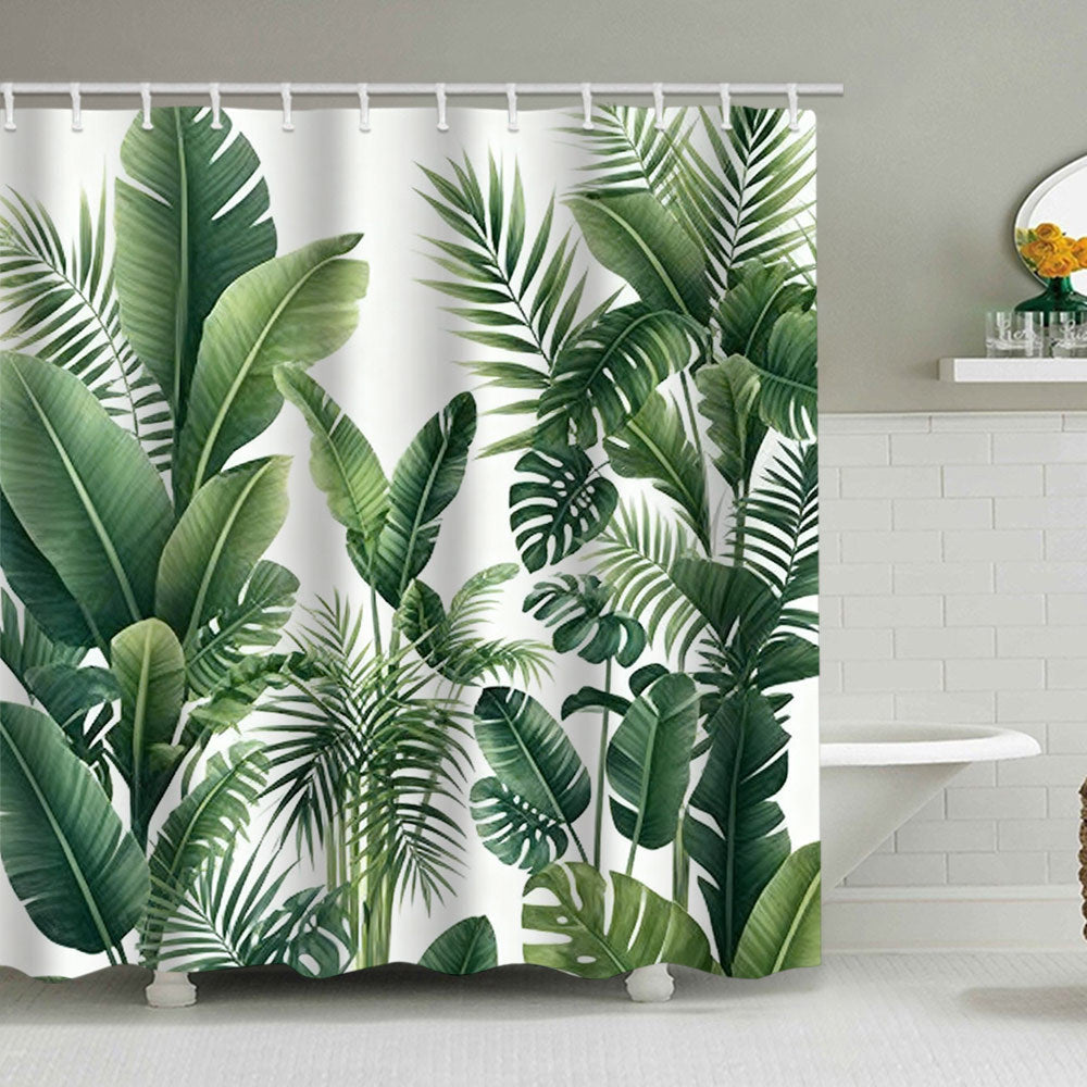 Siopsrl | Tropical Leaf Print Shower Curtain Siopsrl