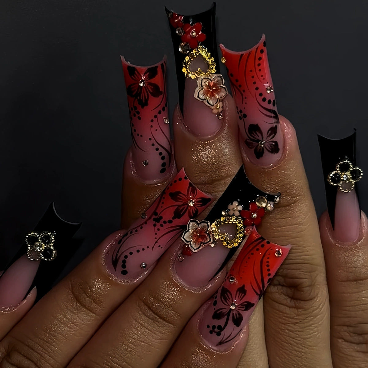 Siopsrl | Decorative Long Press-On Nail Extensions Siopsrl
