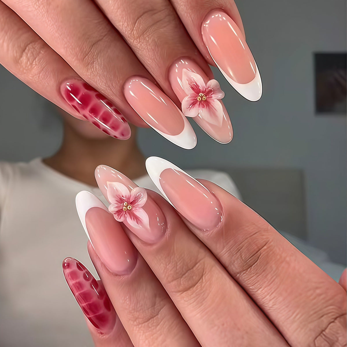Siopsrl | French Tip Acrylic Nail Extensions Siopsrl