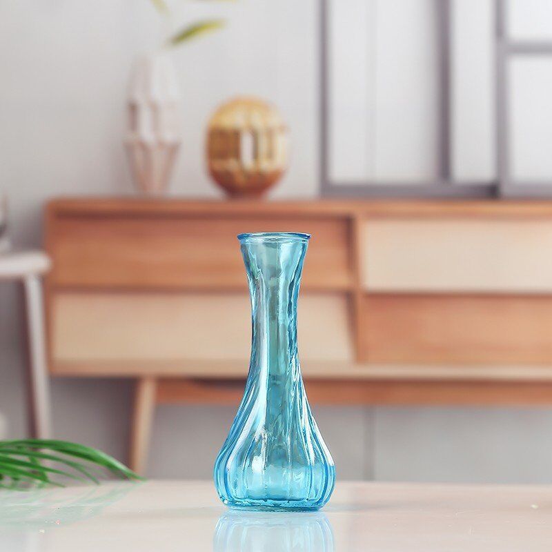Siopsrl | Handblown glass bud vase with fluted neck and weighted base Siopsrl