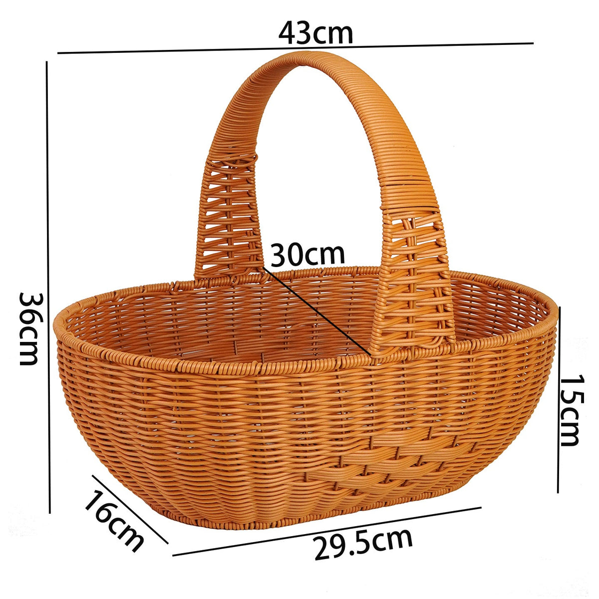 Large Woven Garden Picnic Basket Siopsrl
