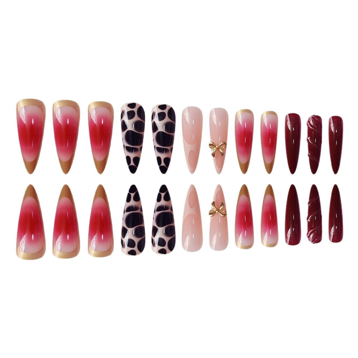 Siopsrl | Artistic Stiletto Press-On Nail Set with Unique Accents Siopsrl