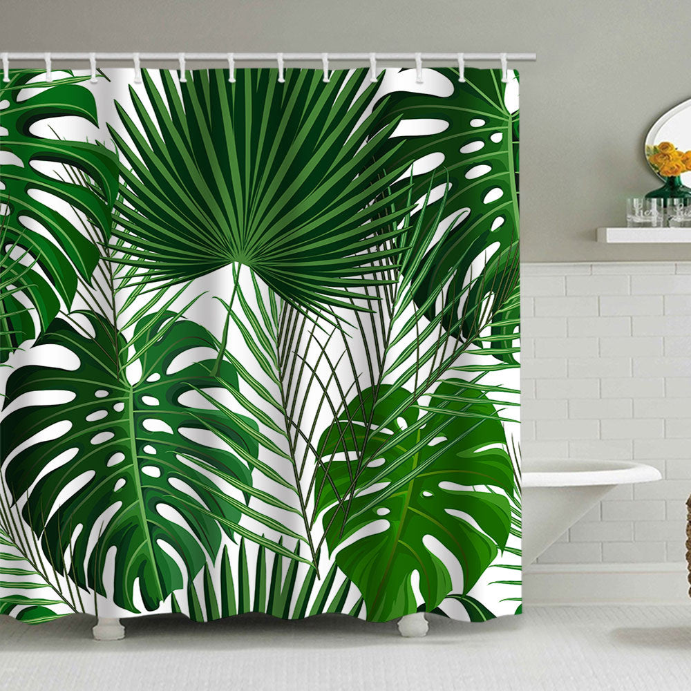 Siopsrl | Tropical Leaf Print Shower Curtain Siopsrl