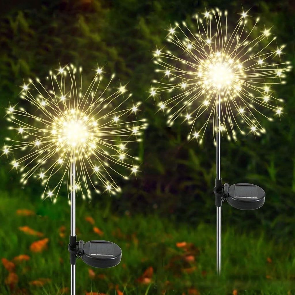 Solar Firework Garden Stake LED Starburst Light With Telescoping Stainless Stake Siopsrl