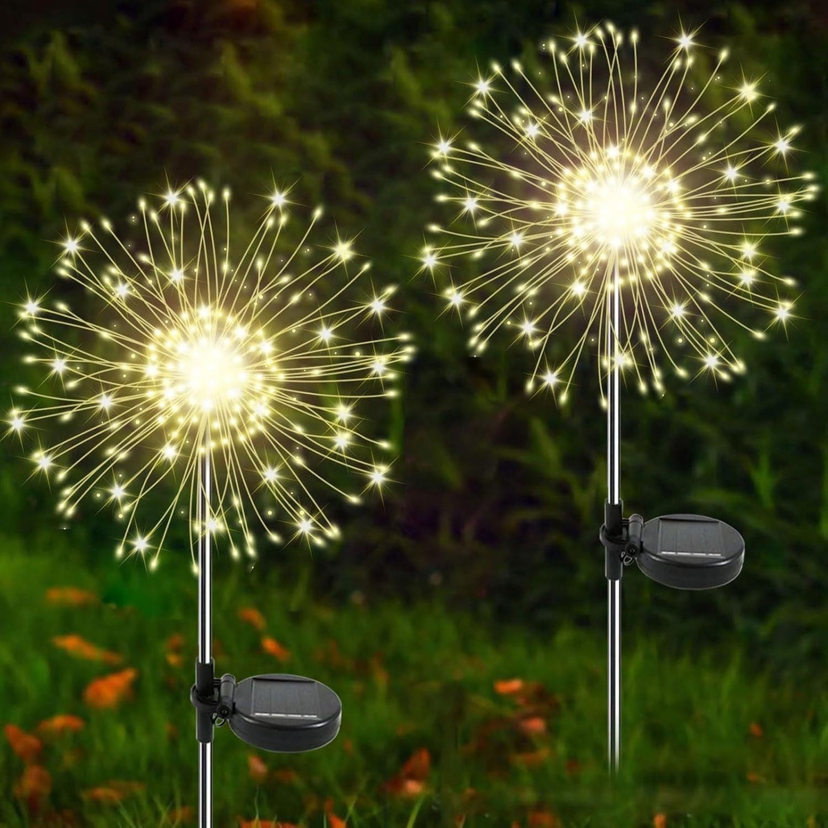 Solar Firework Garden Stake LED Starburst Light With Telescoping Stainless Stake Siopsrl