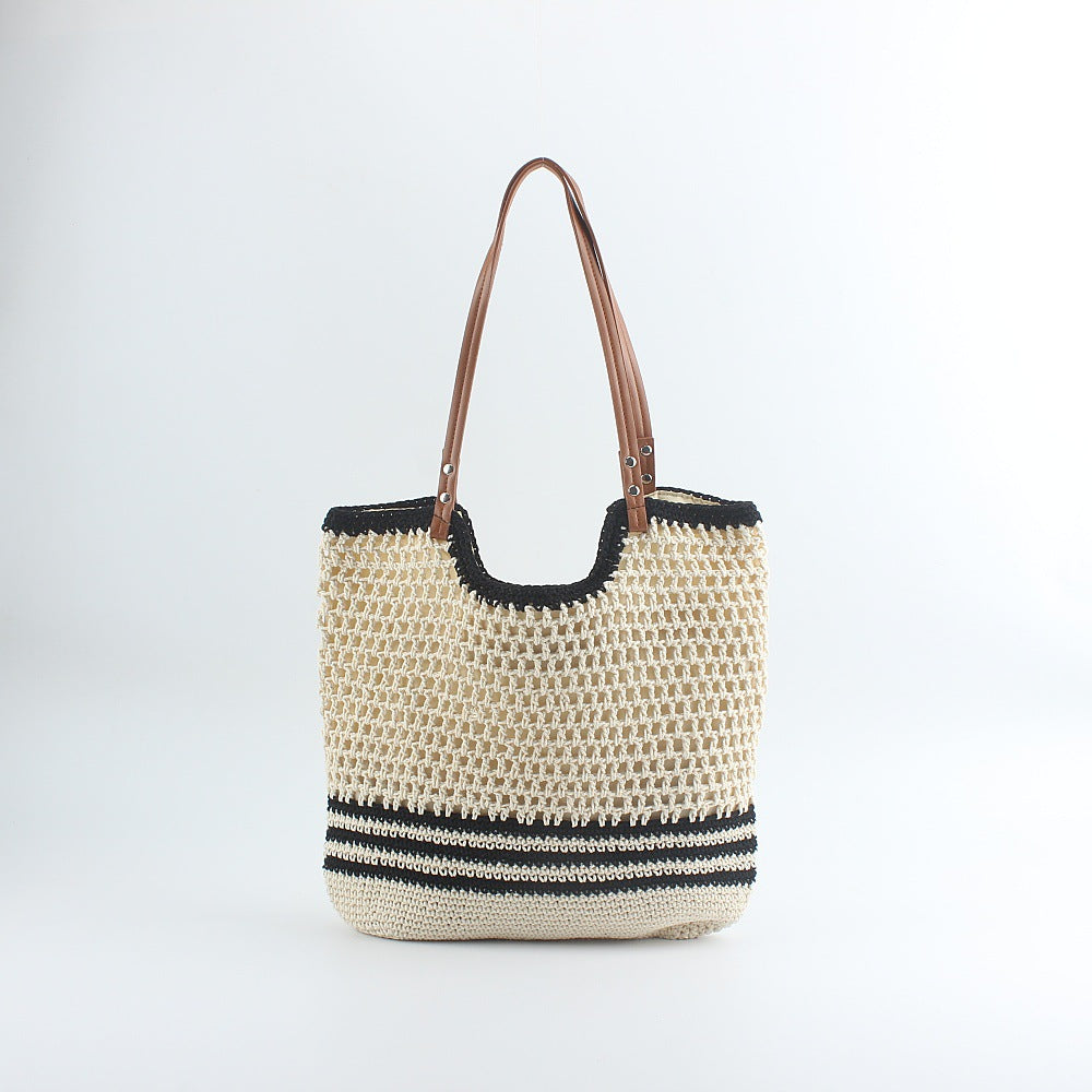 Siopsrl | Handcrafted designer beach bag with sturdy leather handles Siopsrl