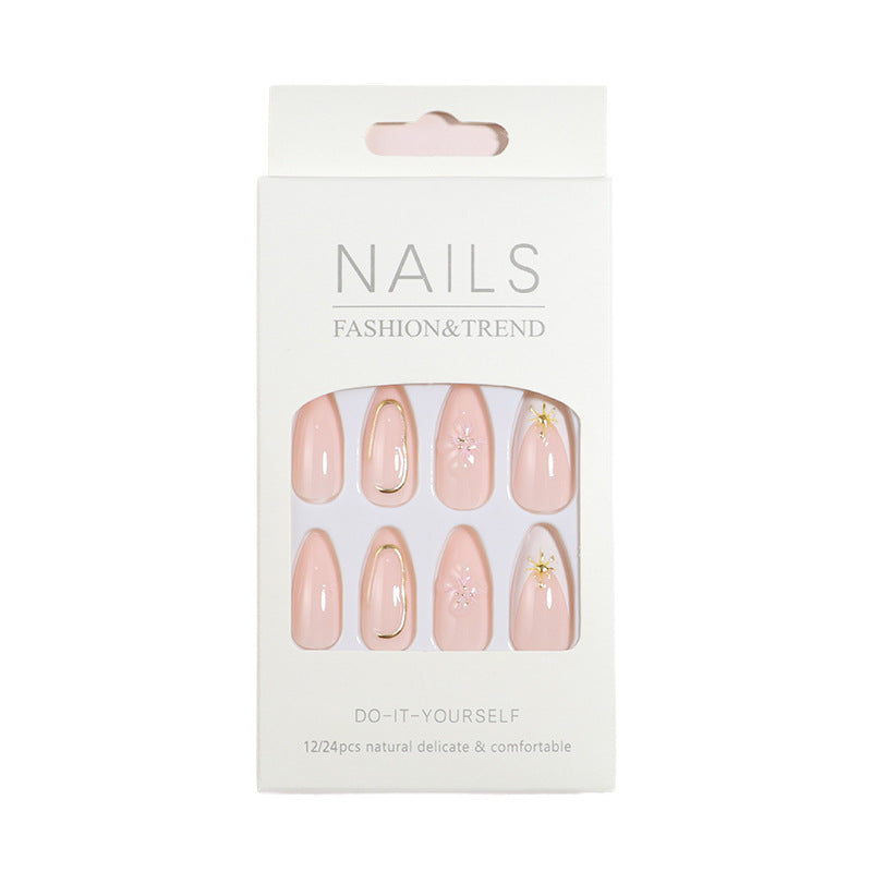 Siopsrl | Decorative Press-On Nail Set with Star Accents Siopsrl