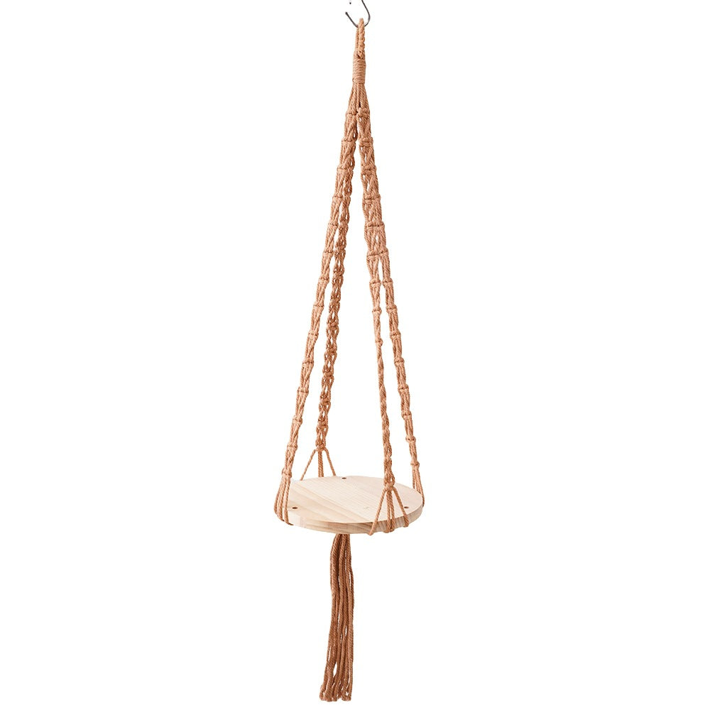 Macramé Hanging Wooden Shelf Siopsrl