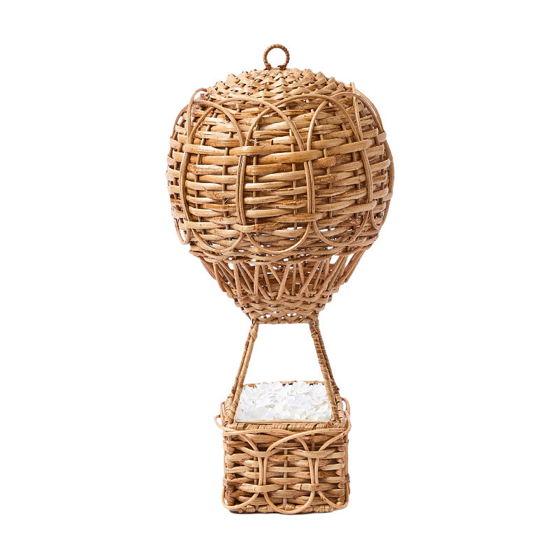Handwoven storage basket in hot air balloon design Siopsrl