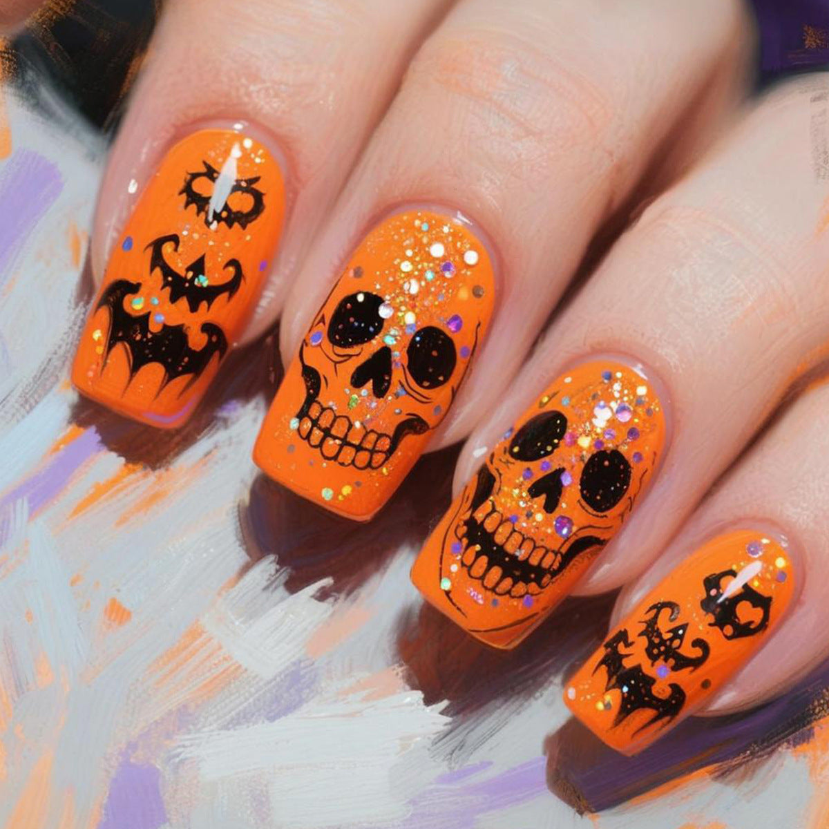 Halloween-Themed Glitter Nail Art Set Siopsrl