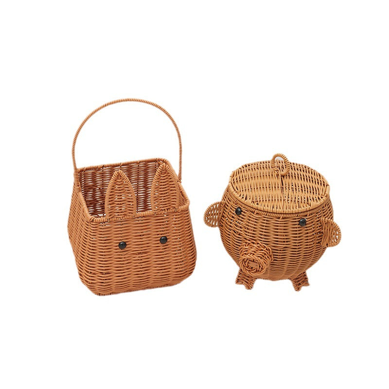 Decorative Animal-Shaped Woven Storage Basket Siopsrl