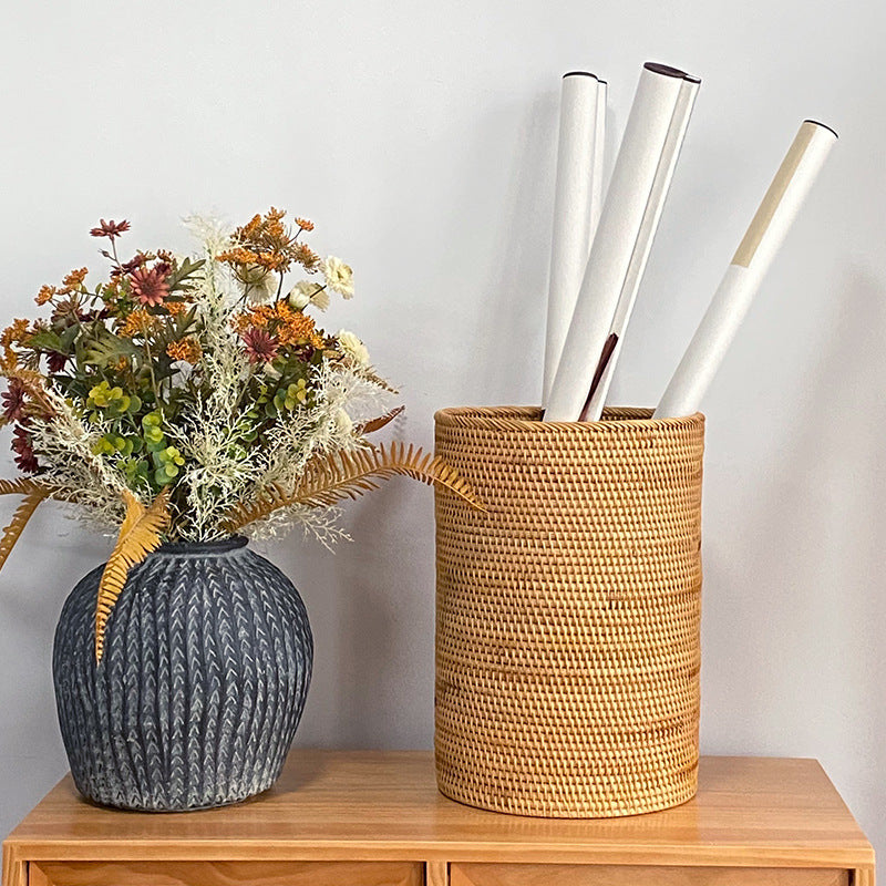 Rectangular Woven Storage Basket with Practical Handles
