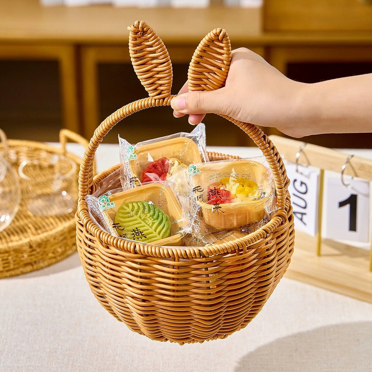 Decorative Bunny Ears Woven Basket Siopsrl