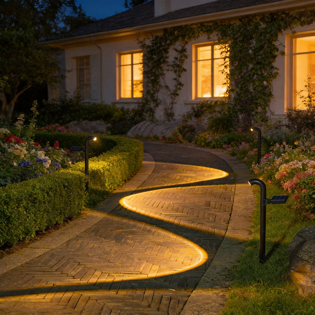 Solar Pathway Stake Lights With Ring Projection LED And High-Efficiency Solar Panel Siopsrl