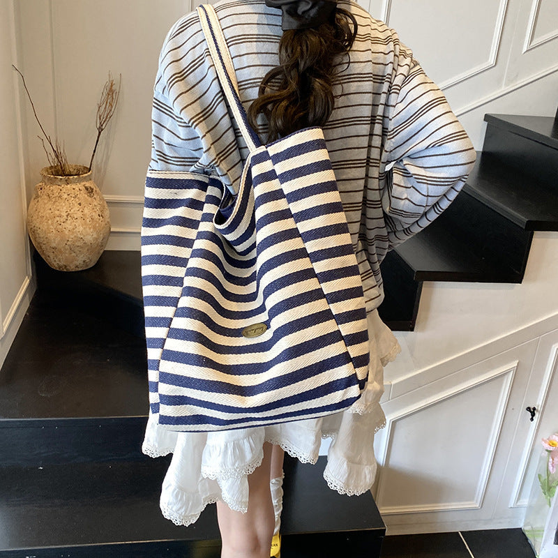 Siopsrl | Casual Striped Beach Tote Siopsrl