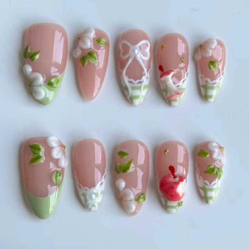 Siopsrl | Nature-Themed Artistic Press-On Nail Set Siopsrl