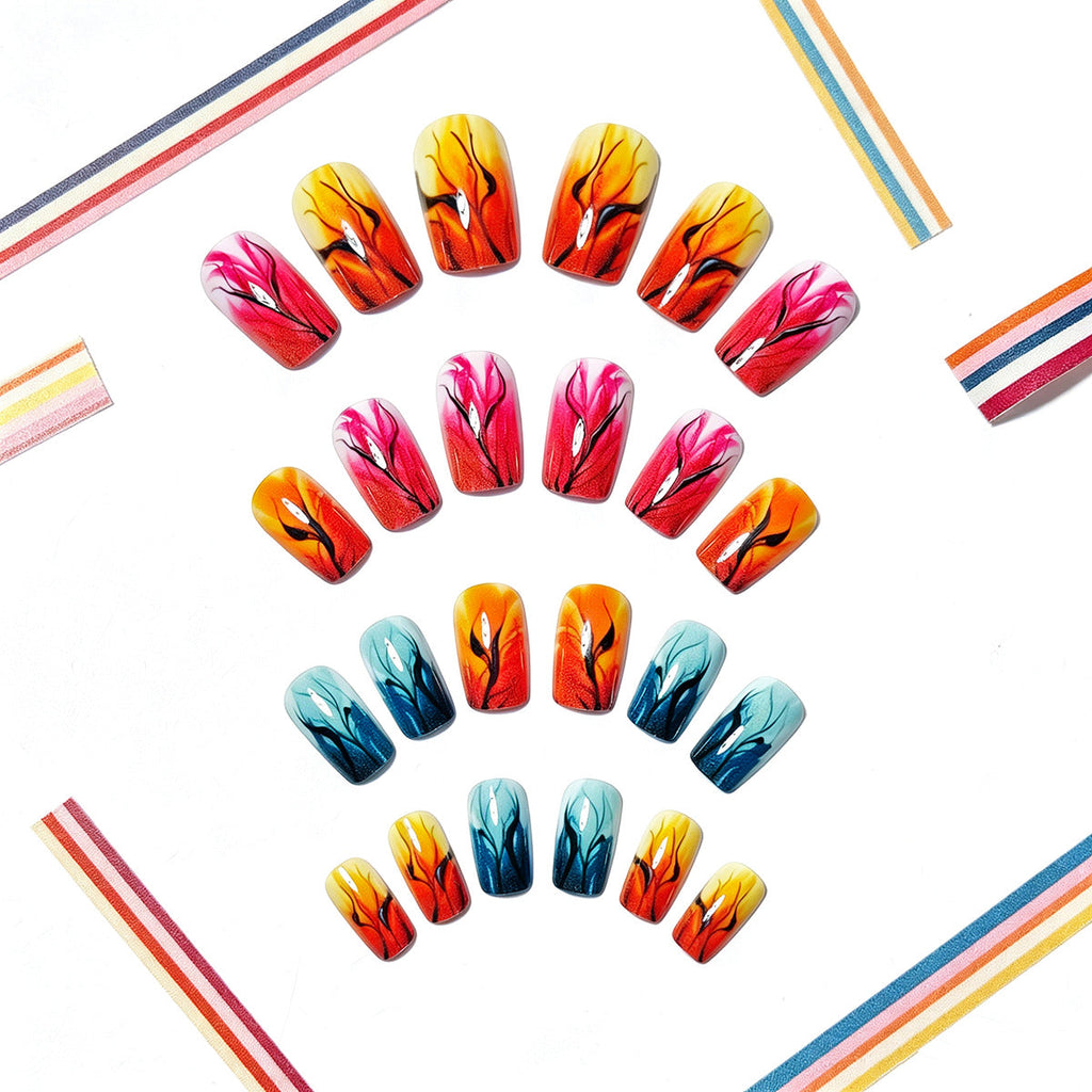 Siopsrl | Artificial nails with autumn leaf design Siopsrl