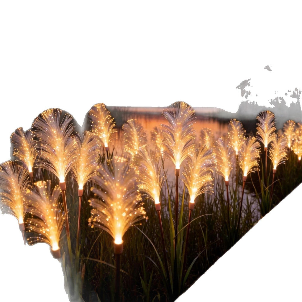 Solar Fiber Optic Garden Pathway Lights With Warm LED Flexible Stakes Siopsrl