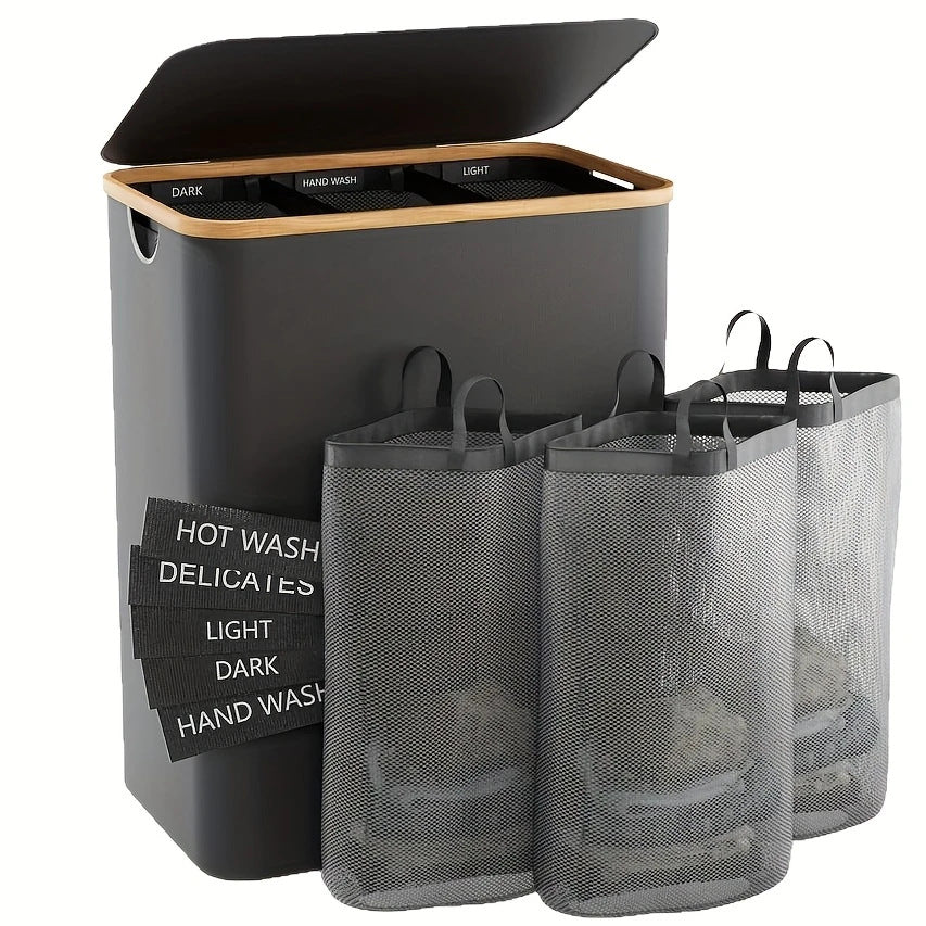 Laundry separation system with multiple compartments and lid Siopsrl