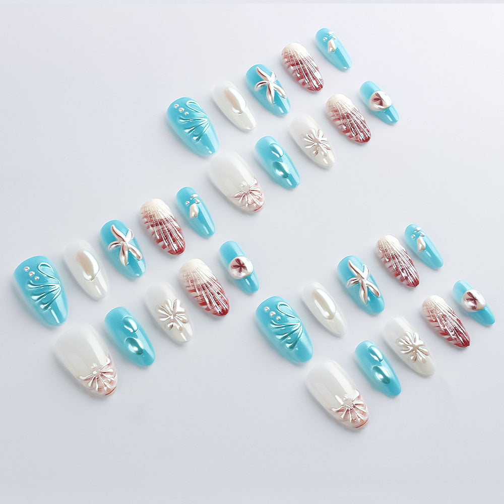 Siopsrl | Ocean-Inspired Gel Nail Art Set Siopsrl