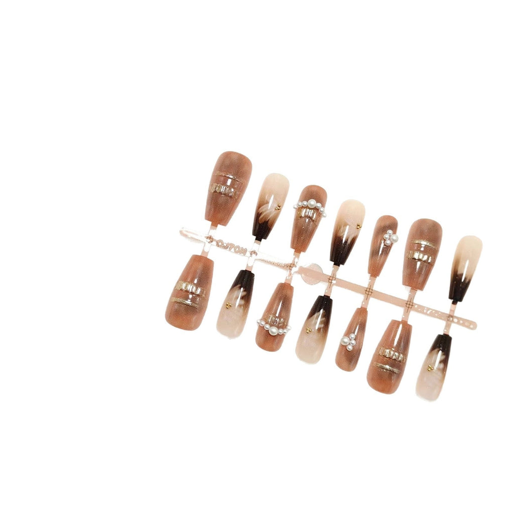 Siopsrl | Nail Art Set with Elegant Gradient and Pearled Accents Siopsrl