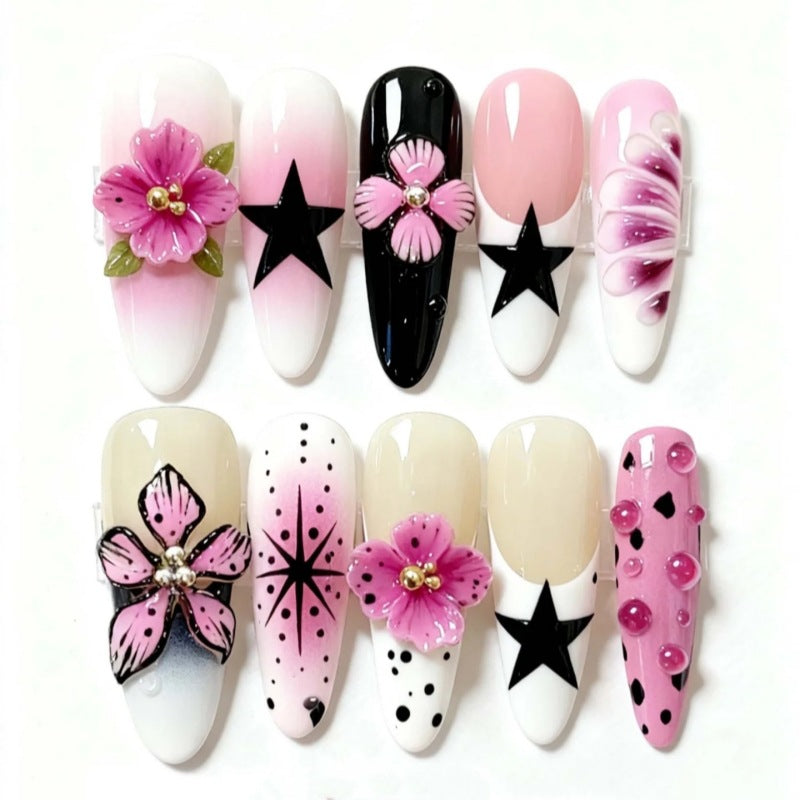 Siopsrl | Nature-Themed Artistic Press-On Nail Set Siopsrl