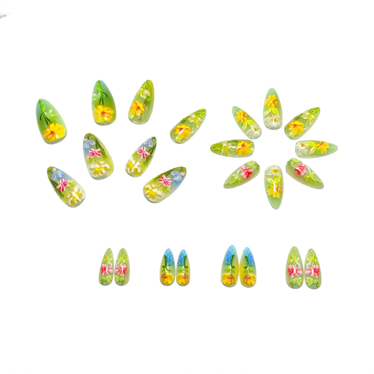Siopsrl | Artificial nail with cheerful floral design Siopsrl