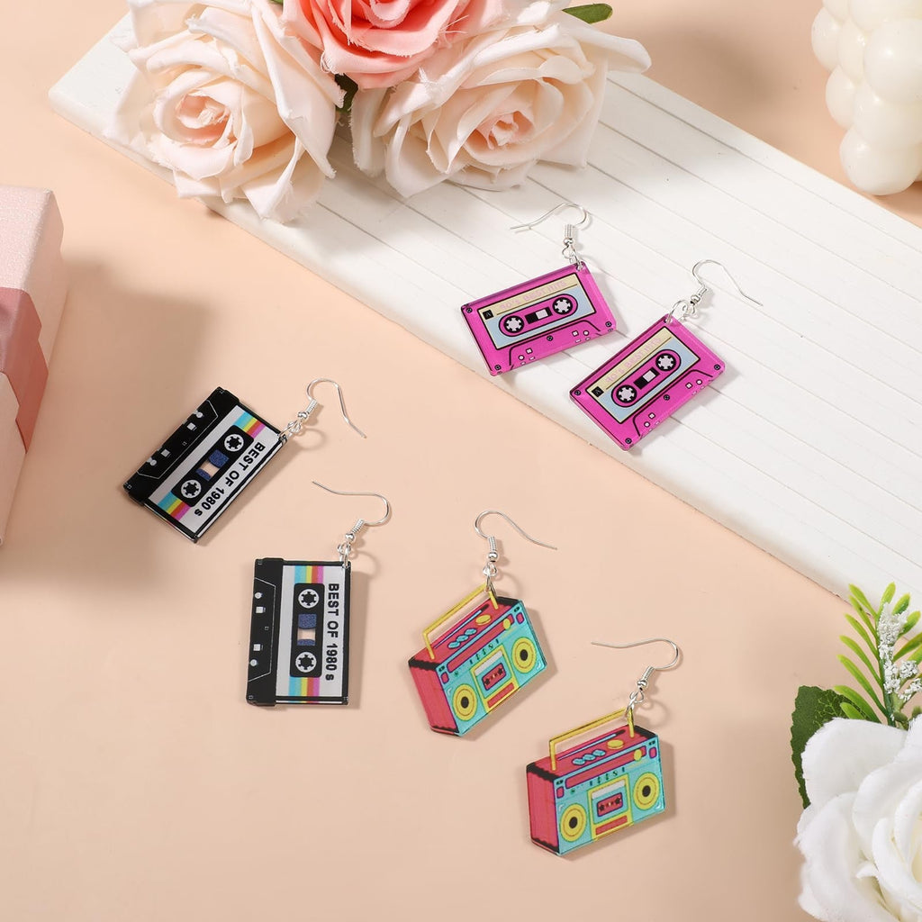 Siopsrl | Retro-Inspired Cassette Tape Dangle Earrings Siopsrl