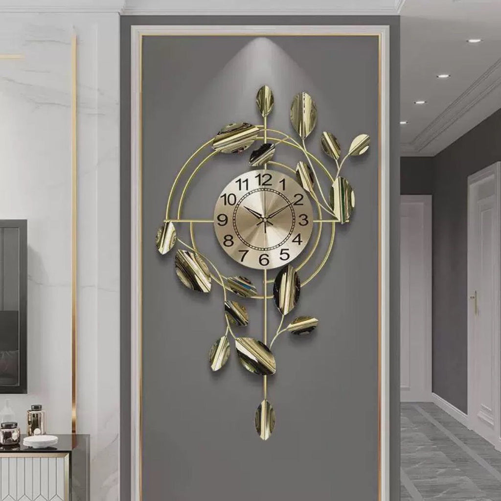 Decorative Wall Clock with Leaf Design Siopsrl