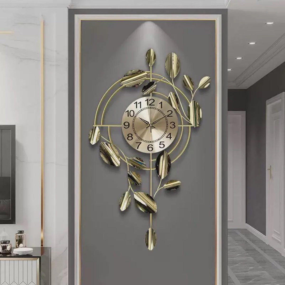 Decorative Wall Clock with Leaf Design Siopsrl