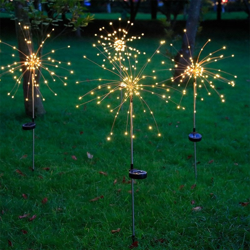 Solar Firework Garden Stake LED Starburst Light With Telescoping Stainless Stake Siopsrl