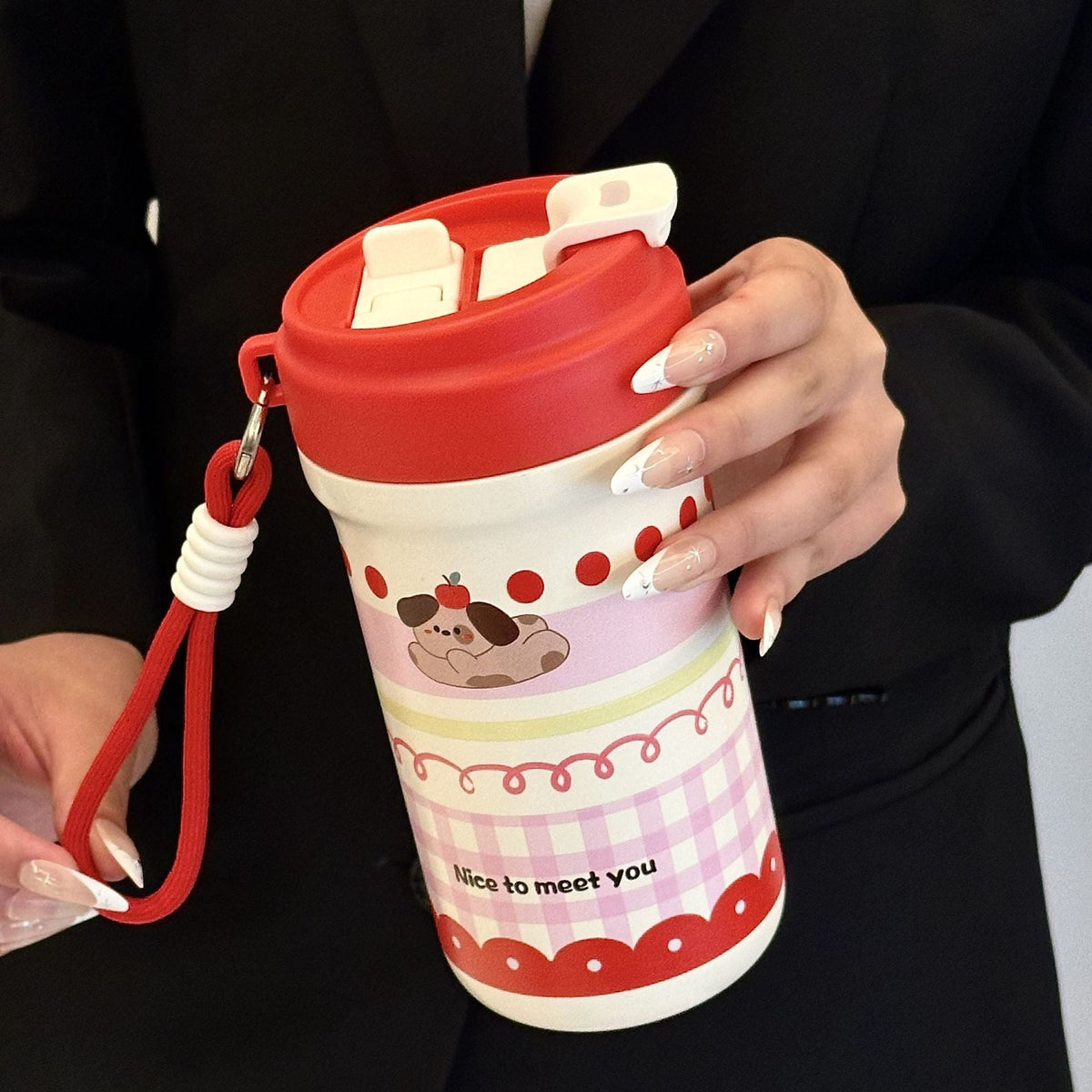 Siopsrl | Ladies Insulated Drinking Cup with Cheerful Rabbit Design Siopsrl