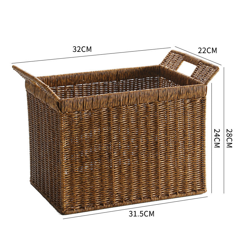 Versatile Storage Basket with Practical Handling with a Handwoven Design
