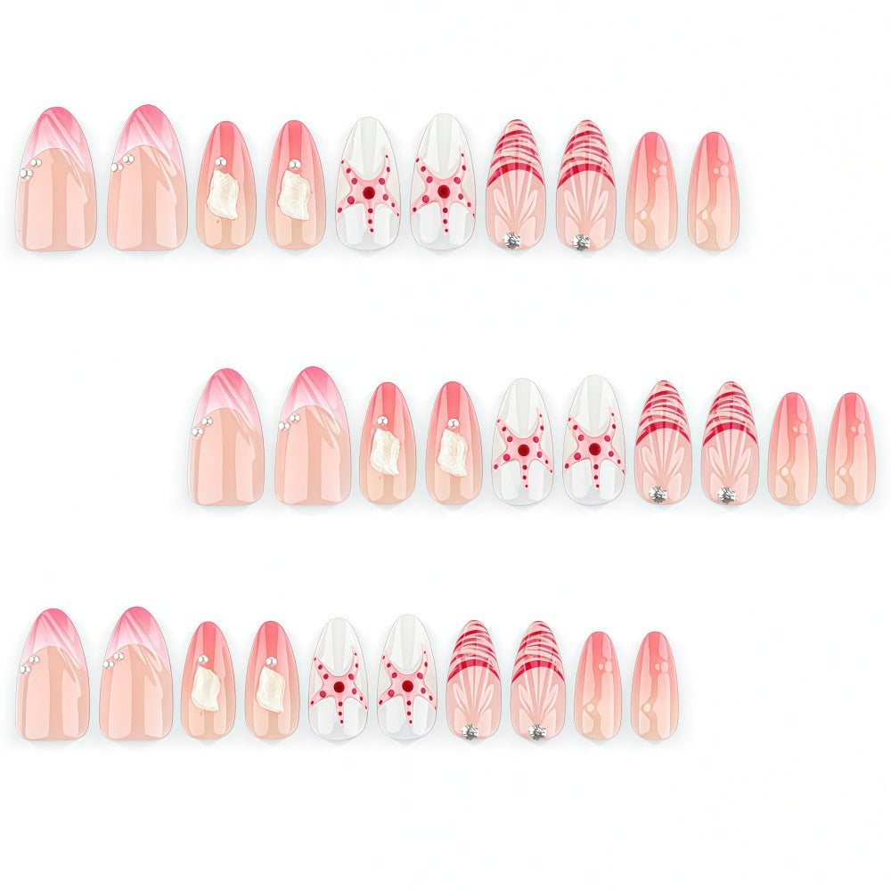 Siopsrl | Artificial nails in maritime style with starfish motifs Siopsrl
