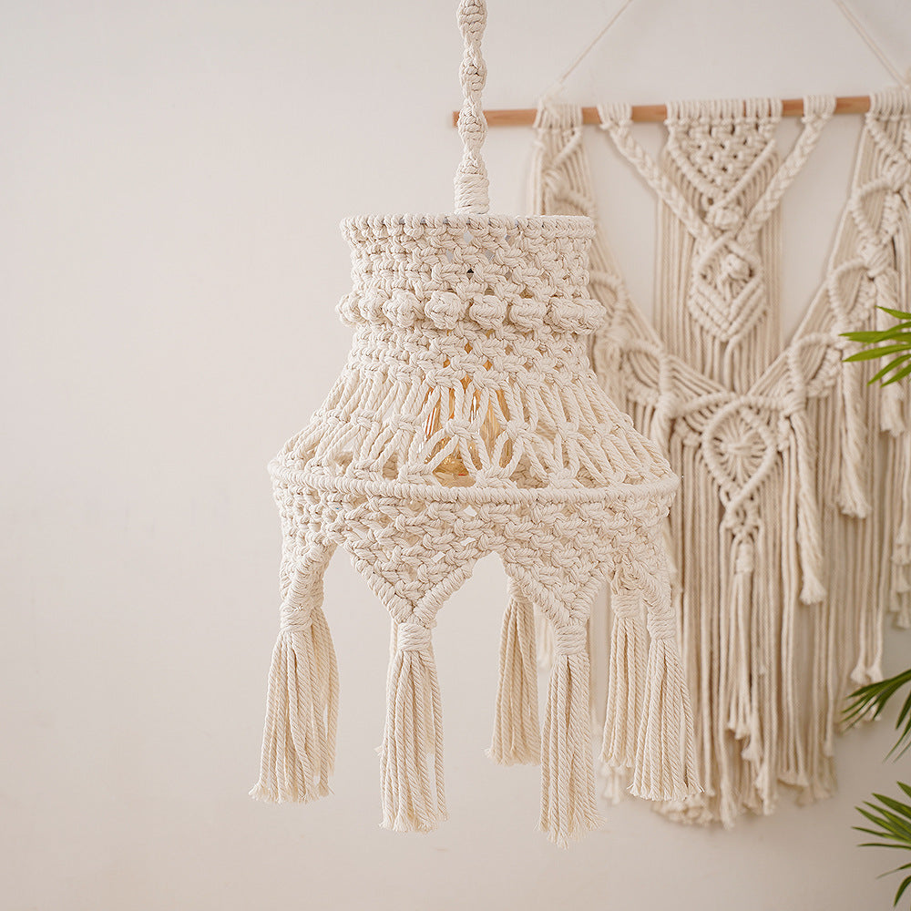 Macramé Hanging Light Fixture Siopsrl
