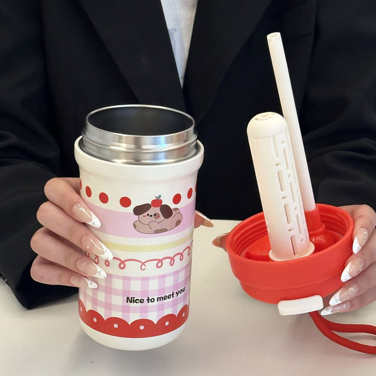 Siopsrl | Ladies Insulated Drinking Cup with Cheerful Rabbit Design Siopsrl