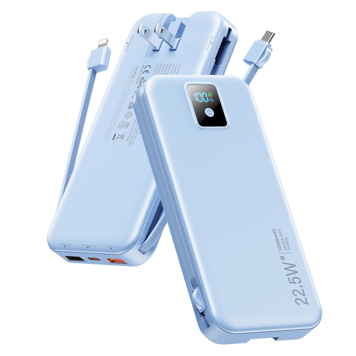 Siopsrl | Power bank with digital LCD display and integrated charger Siopsrl