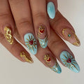 Siopsrl | Artistic Floral Embellished Press-On Nail Set Siopsrl