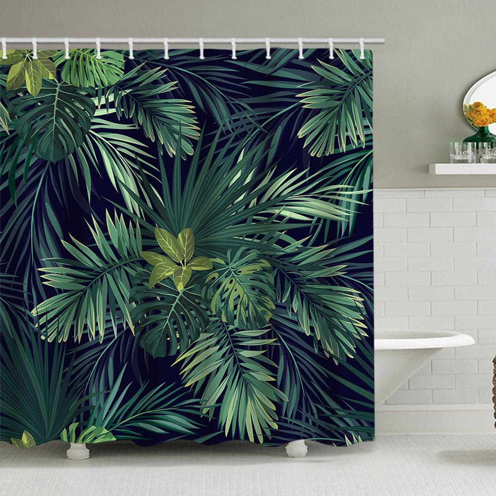 Siopsrl | Tropical Leaf Print Shower Curtain Siopsrl