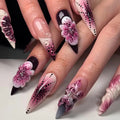 Siopsrl | Artistic Floral Stiletto Nail Extensions Siopsrl