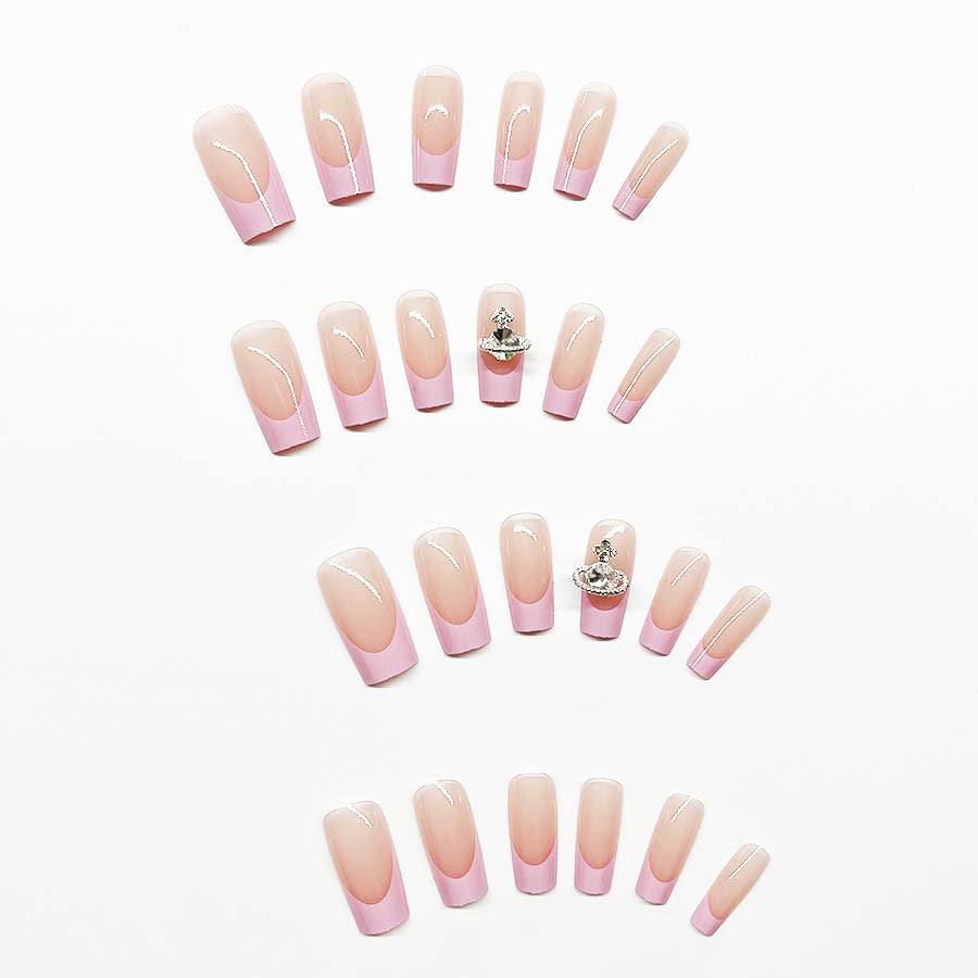 Siopsrl | Acrylic nail set with luxurious floral and rhinestone decorations Siopsrl