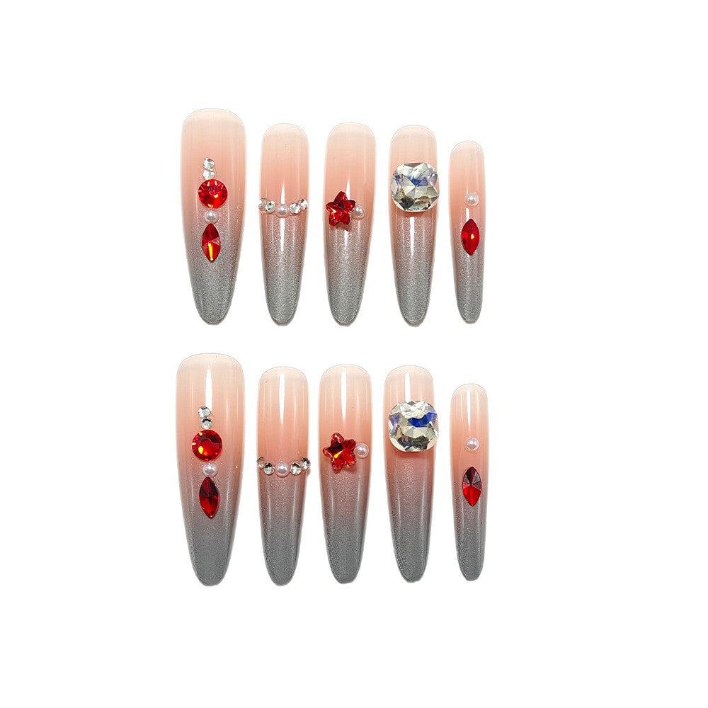 Siopsrl | Sparkling artificial nails with decorative rhinestones Siopsrl