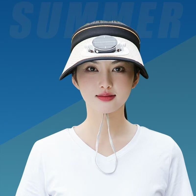 Siopsrl | Adjustable sunshade for with removable solar fan and breathable straw effect Siopsrl