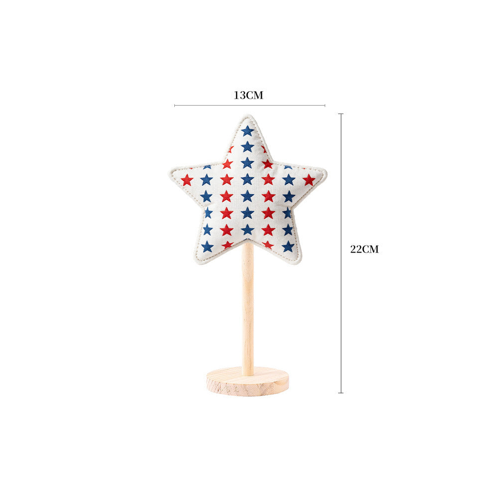 Siopsrl | Unisex decorative star decoration figures made of fabric on wooden stand Siopsrl