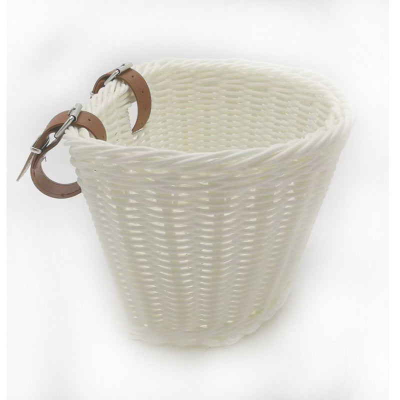 Decorative Woven Storage Basket with Leather Handles Siopsrl