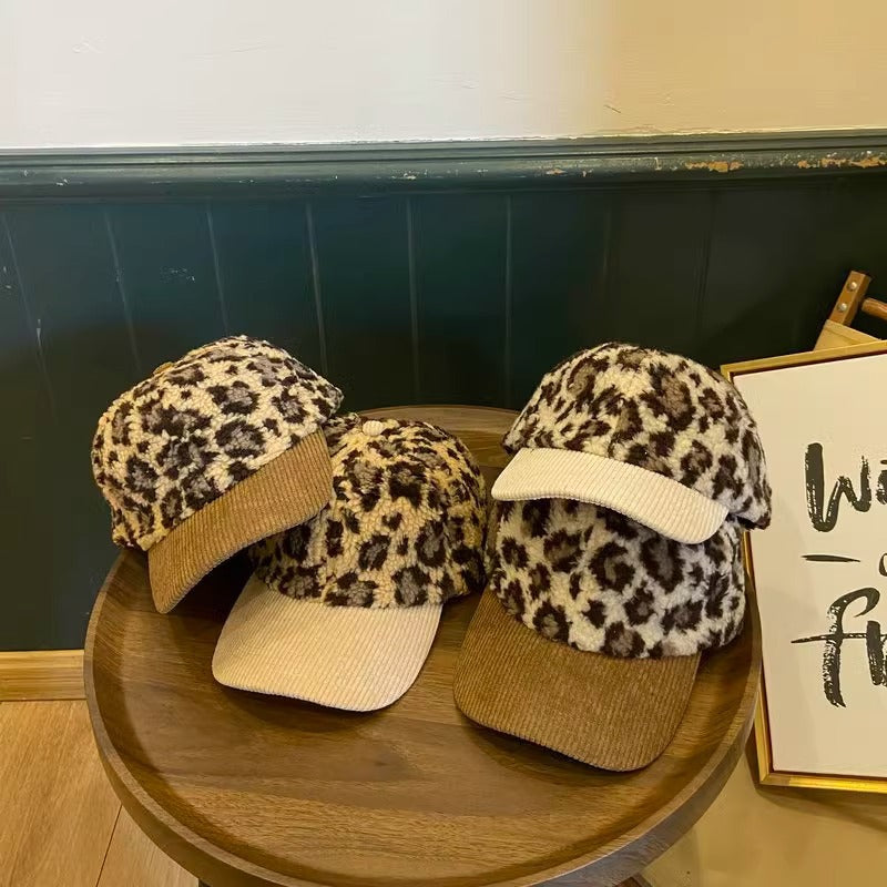 Siopsrl | Women's Leopard Print Fleece Baseball Cap Siopsrl